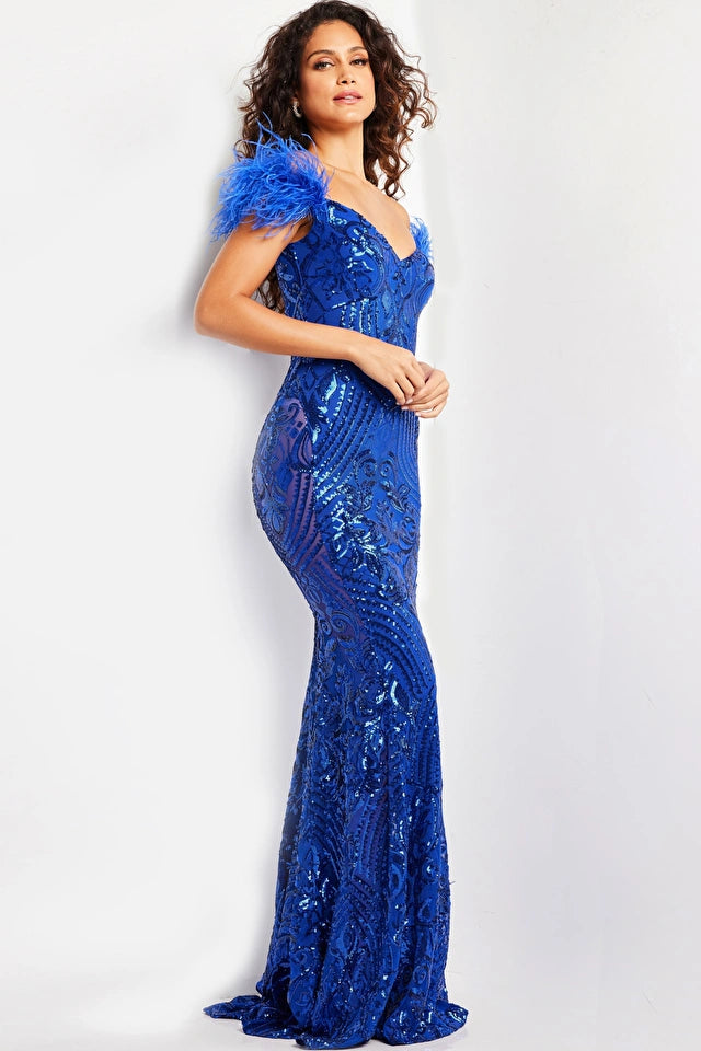 Jovani 26041 Sequin Off The Shoulder Dress - Special Occasion/Curves