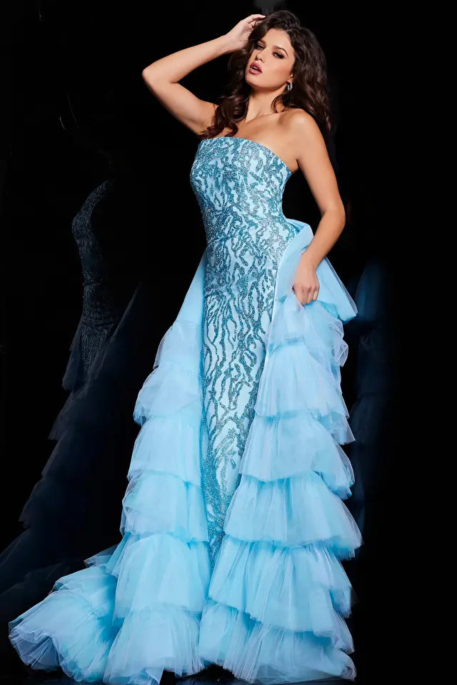 Jovani 26119 Embellished Tulle Strapless Dress - Special Occasion