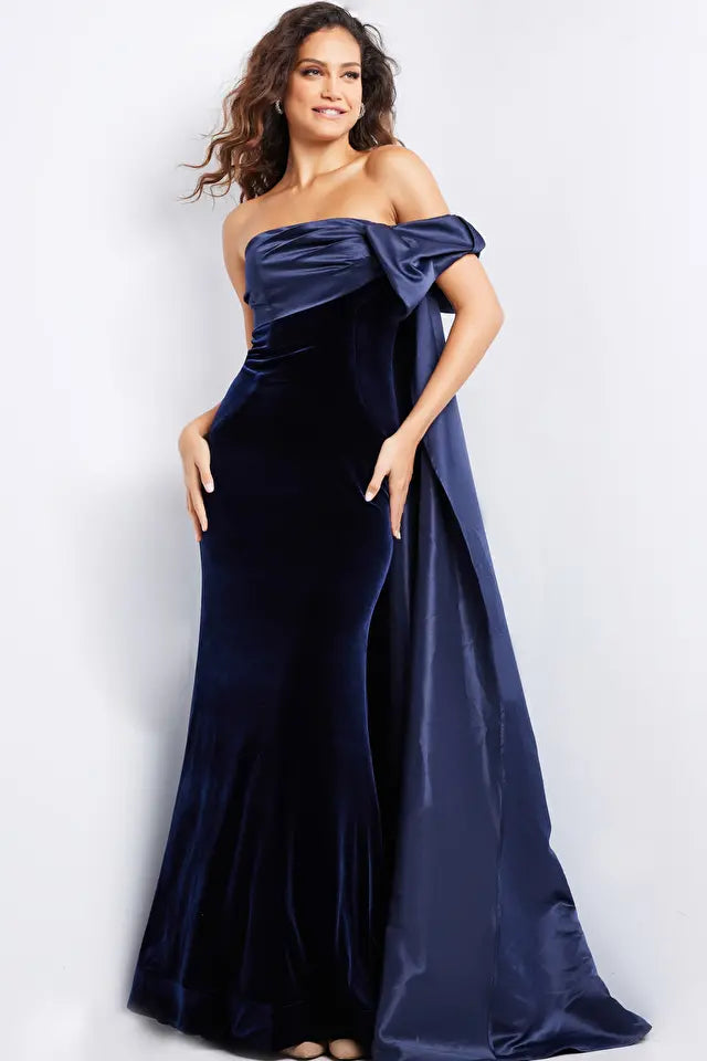 Jovani 37391 Off the shoulder Straight Neck Dress - Special Occasion/Curves