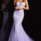 Jovani 37414 Embroidery V-Neckline Mermaid Gown - Special Occasion/Curves