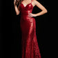 Jovani 37648 Sequin Spaghetti Straps Sheath Dress - Special Occasion