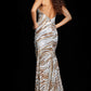 Jovani 37964 Spaghetti Strap Mermaid Leg Slit Dress - Special Occasion