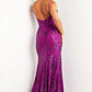 Jovani 38337 Embellished Sheath High Slit Dress - Special Occasion/Curves