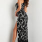 Jovani 38377 Sequin One Shoulder Leg Slit Dress - Special Occasion/Curves