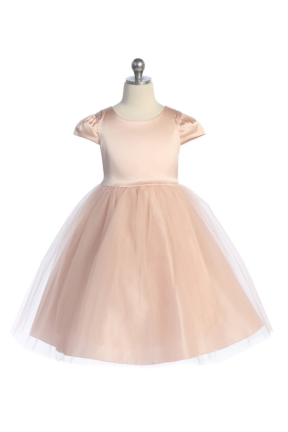 Sleeve Satin Girl Party Dress with Tulle by AS452 Kids Dream - Girl Formal Dresses