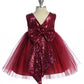 AS498B Kids Dream - Matching Sequins V Back & Bow Baby Dress