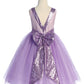 AS498 Kids Dream - Matching Sequins V Back & Bow Girls Dress