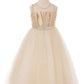 Satin Illusion Neckline Pleated Tulle Girl Party Dress by Cinderella Couture USA AS5076N