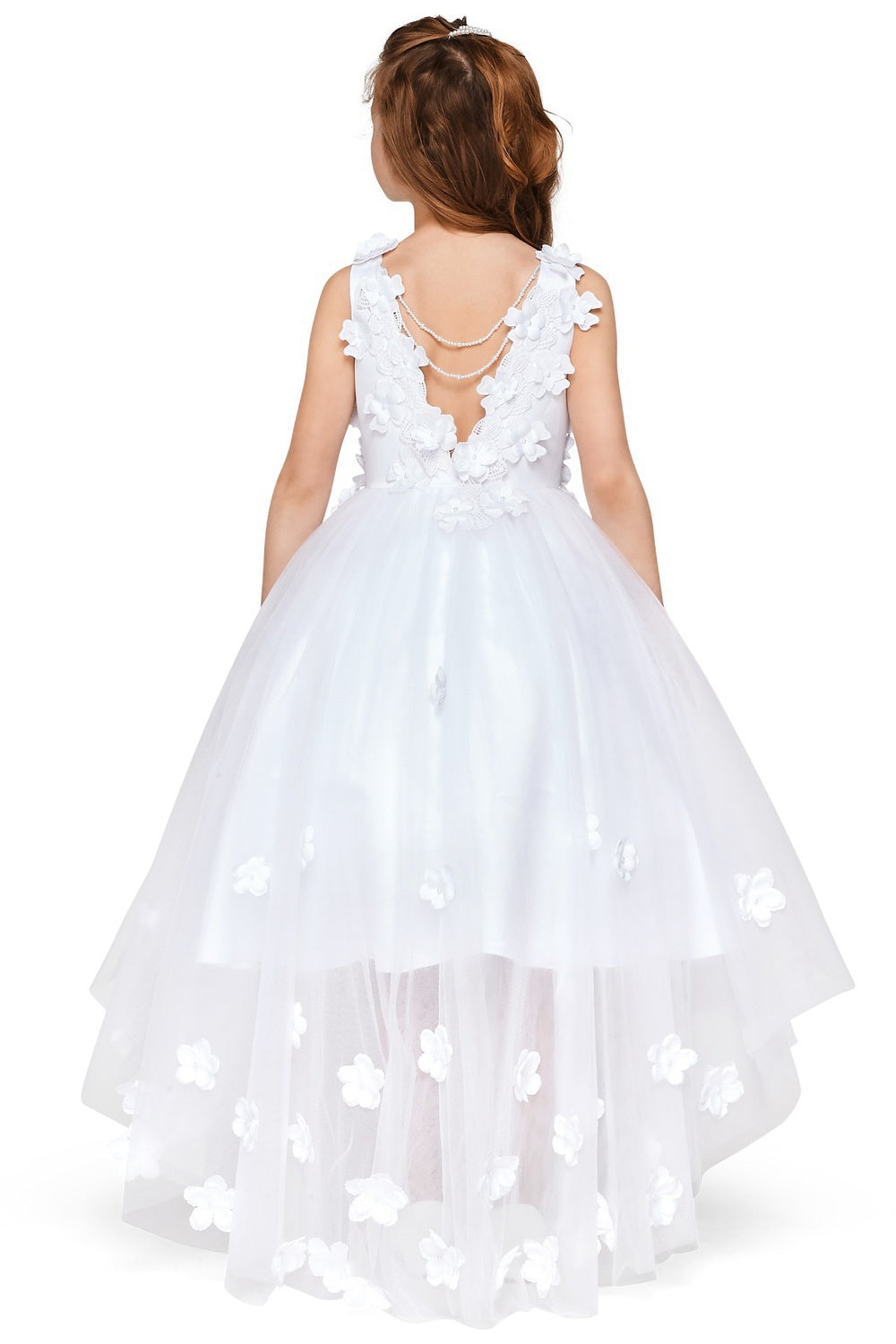 Beautiful 3D Flower Lace Girl Party Dress by Cinderella Couture USA AS5077N