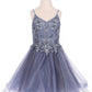 Embroidery Sparkly Tulle A-Line Girl Party Dress by Cinderella Couture USA AS5112