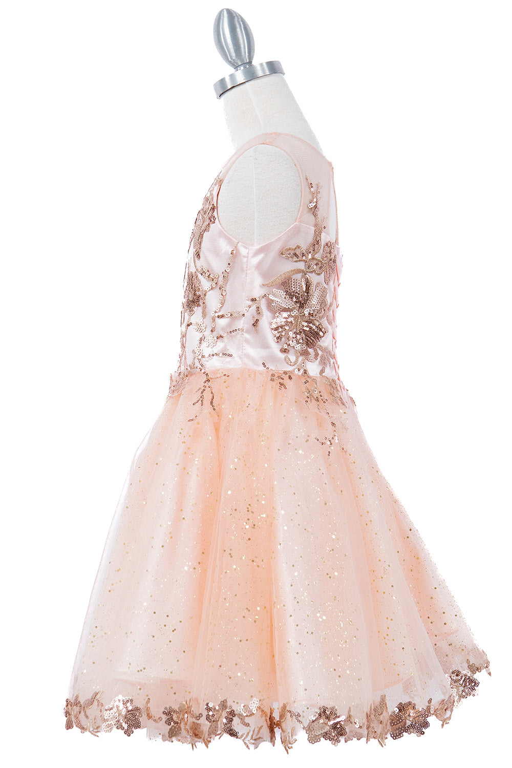 Satin Glittered Tulle Girl Party Dress by Cinderella Couture USA AS5121