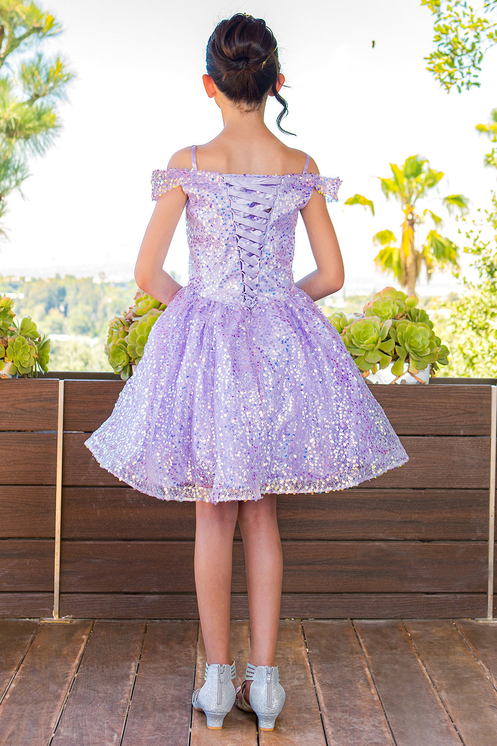 Sequin Off Shoulder Girl Party Dress by Cinderella Couture USA AS5122