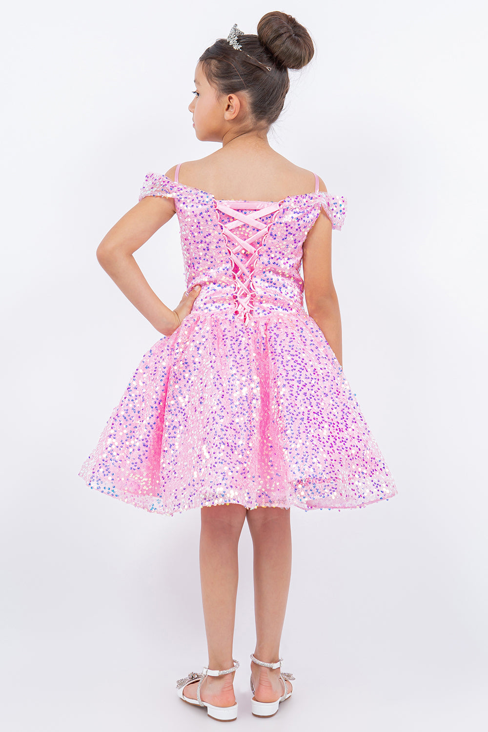 Sequin Off Shoulder Girl Party Dress by Cinderella Couture USA AS5122