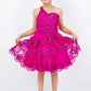 Glitter Flower One Shoulder Girl Party Dress by Cinderella Couture USA AS5132