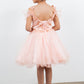 Glittter Flower Shoulder Strap Girl Party Dress by Cinderella Couture USA AS5134