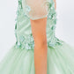 Glittter Flower Shoulder Strap Girl Party Dress by Cinderella Couture USA AS5134