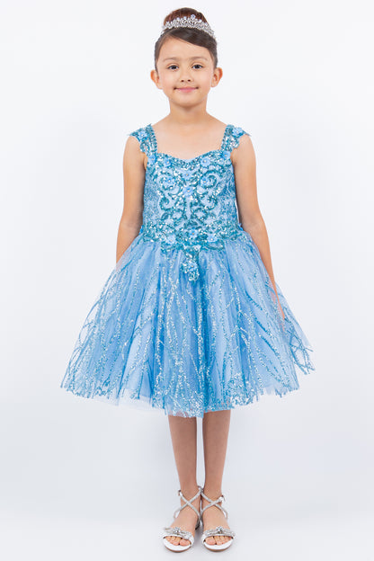 Embroidered Sequin Sweetheart Neckline Girl Party Dress by Cinderella Couture USA AS5136