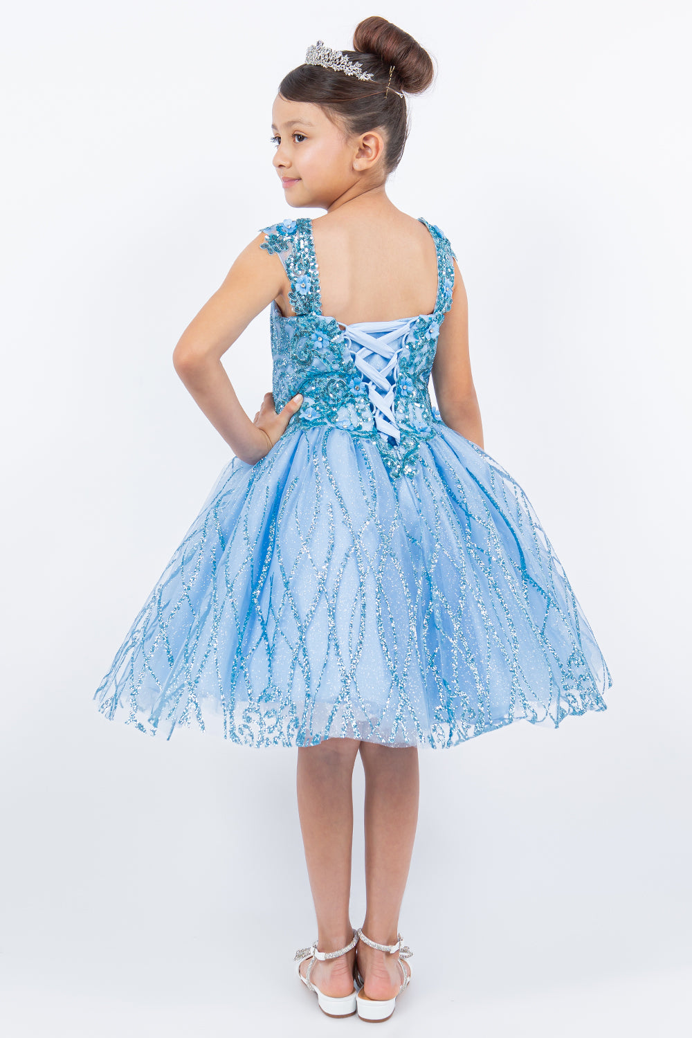 Embroidered Sequin Sweetheart Neckline Girl Party Dress by Cinderella Couture USA AS5136