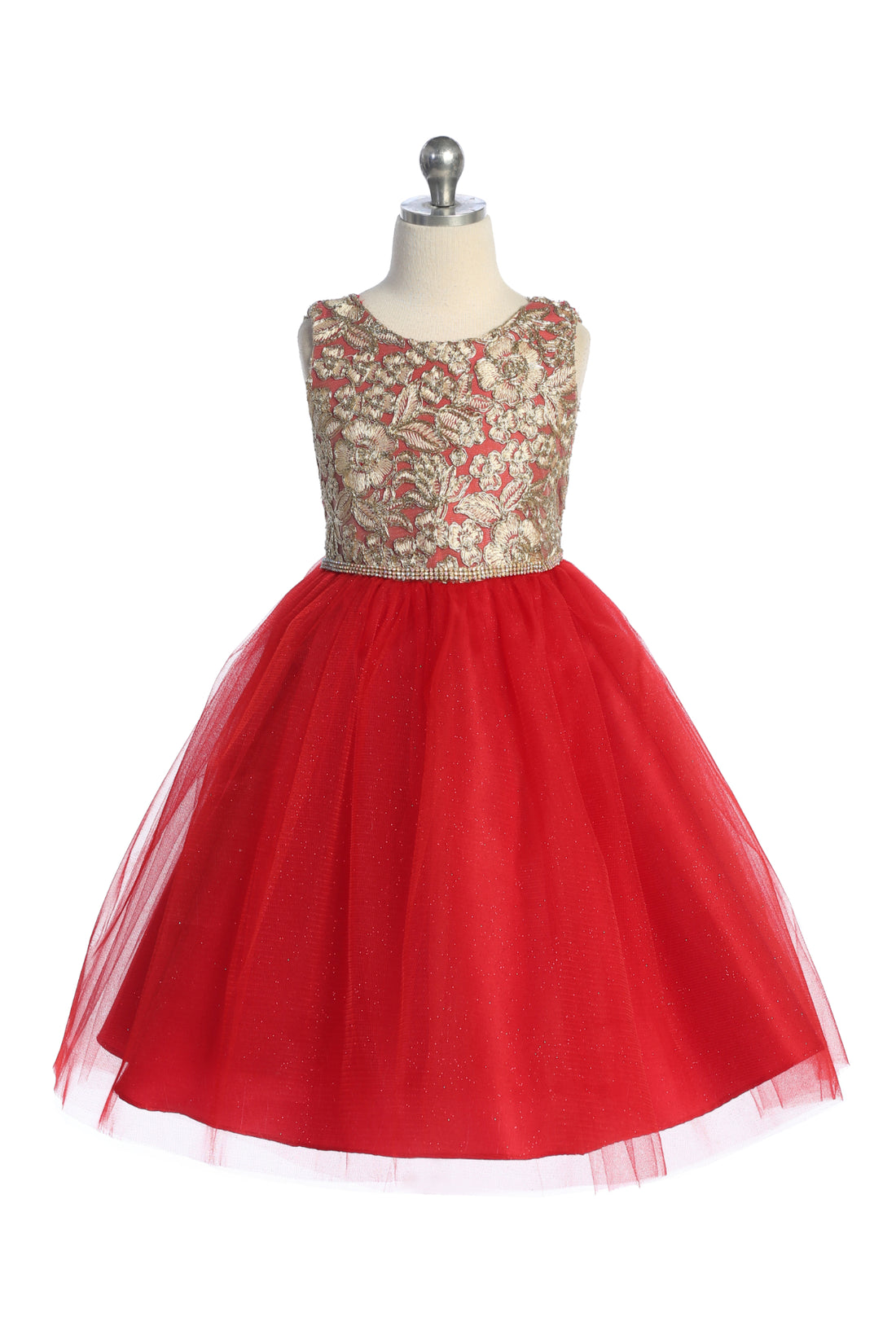 AS560 Kids Dream - Embroidered Lace V Back & Bow Girl Dress