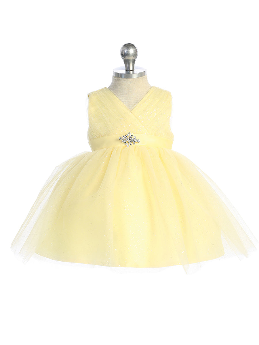 Baby Girl Glitter V Neck Tulle Dress by TIPTOP KIDS - AS5698S