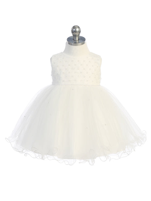 Baby Girl Sleeveless Criss Cross Beaded Bodice Dress by TIPTOP KIDS - AS5782S