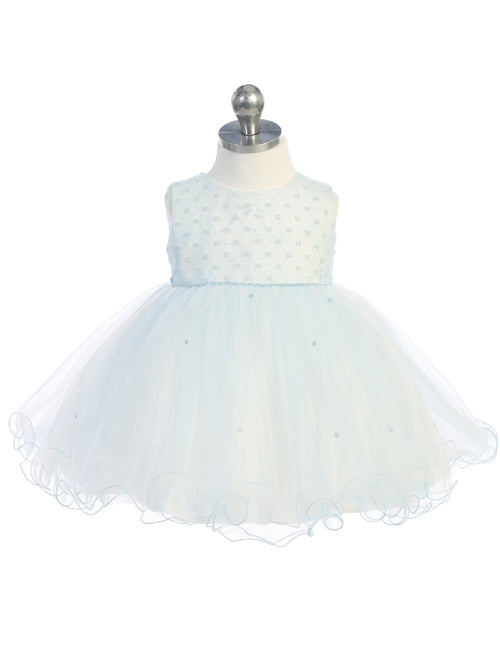 Baby Girl Sleeveless Criss Cross Beaded Bodice Dress by TIPTOP KIDS - AS5782S