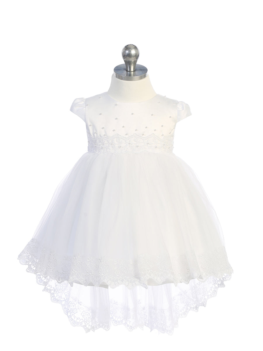 Baby Girl Satin Lace Applique Bodice Dress by TIPTOP KIDS - AS5788S