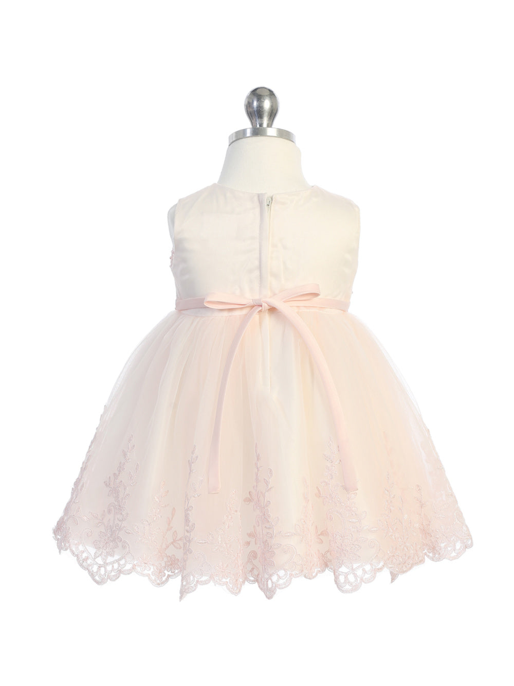 Baby Girl Illusion Neckline Bodice Dress by TIPTOP KIDS - AS5801S