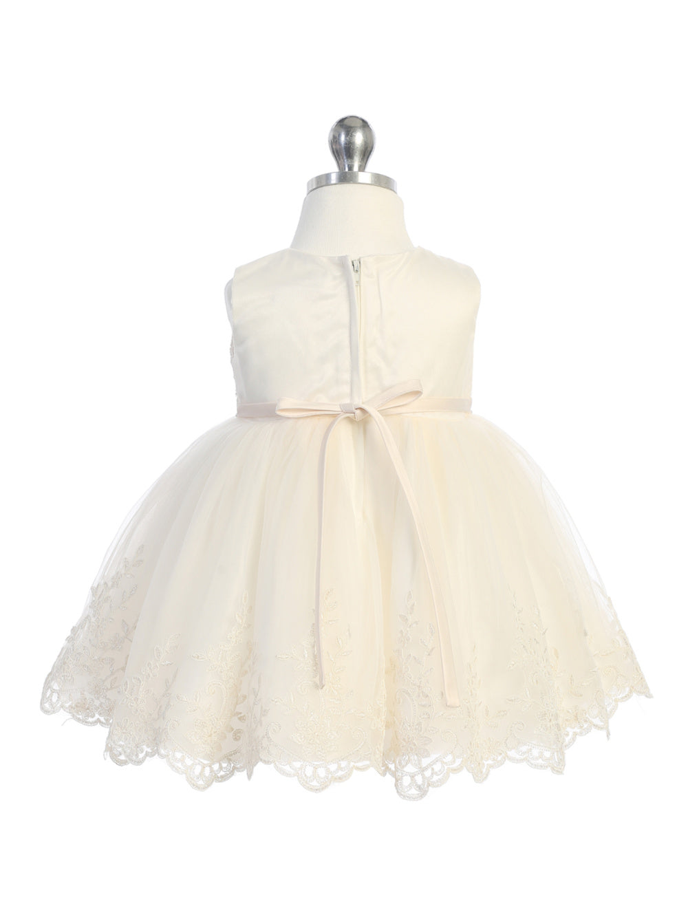 Baby Girl Illusion Neckline Bodice Dress by TIPTOP KIDS - AS5801S