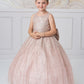 Sparkling Glitter Train Dress with Large Bow by TIPTOP KIDS - AS5804