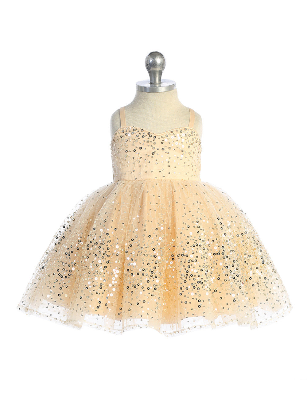 Baby Girl Dress with Sweetheart Neckline Sequins Dress by TIPTOP KIDS - AS5825S