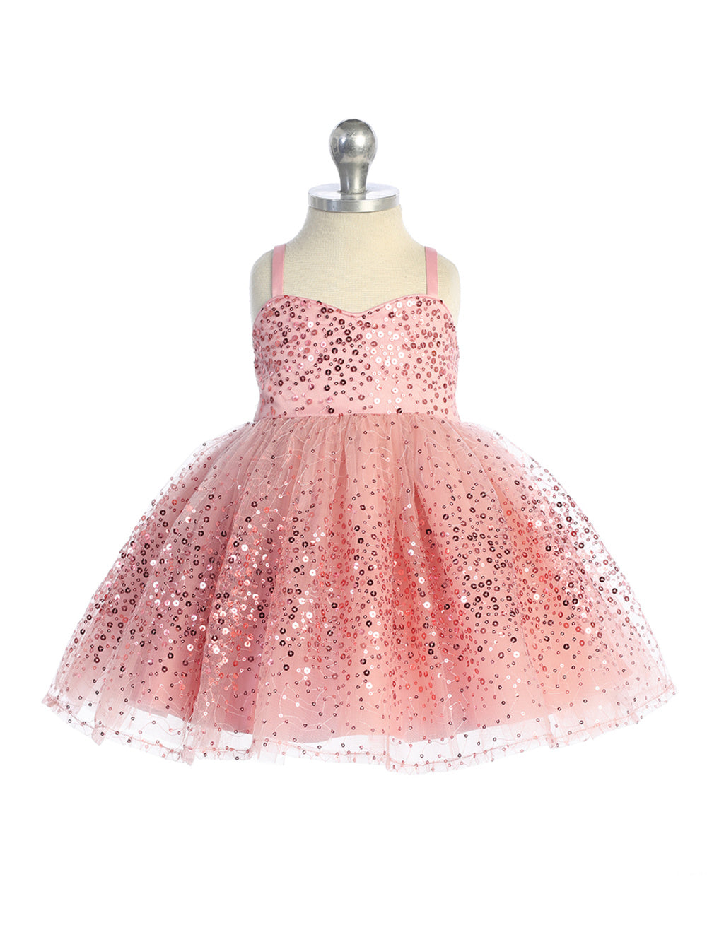 Baby Girl Dress with Sweetheart Neckline Sequins Dress by TIPTOP KIDS - AS5825S