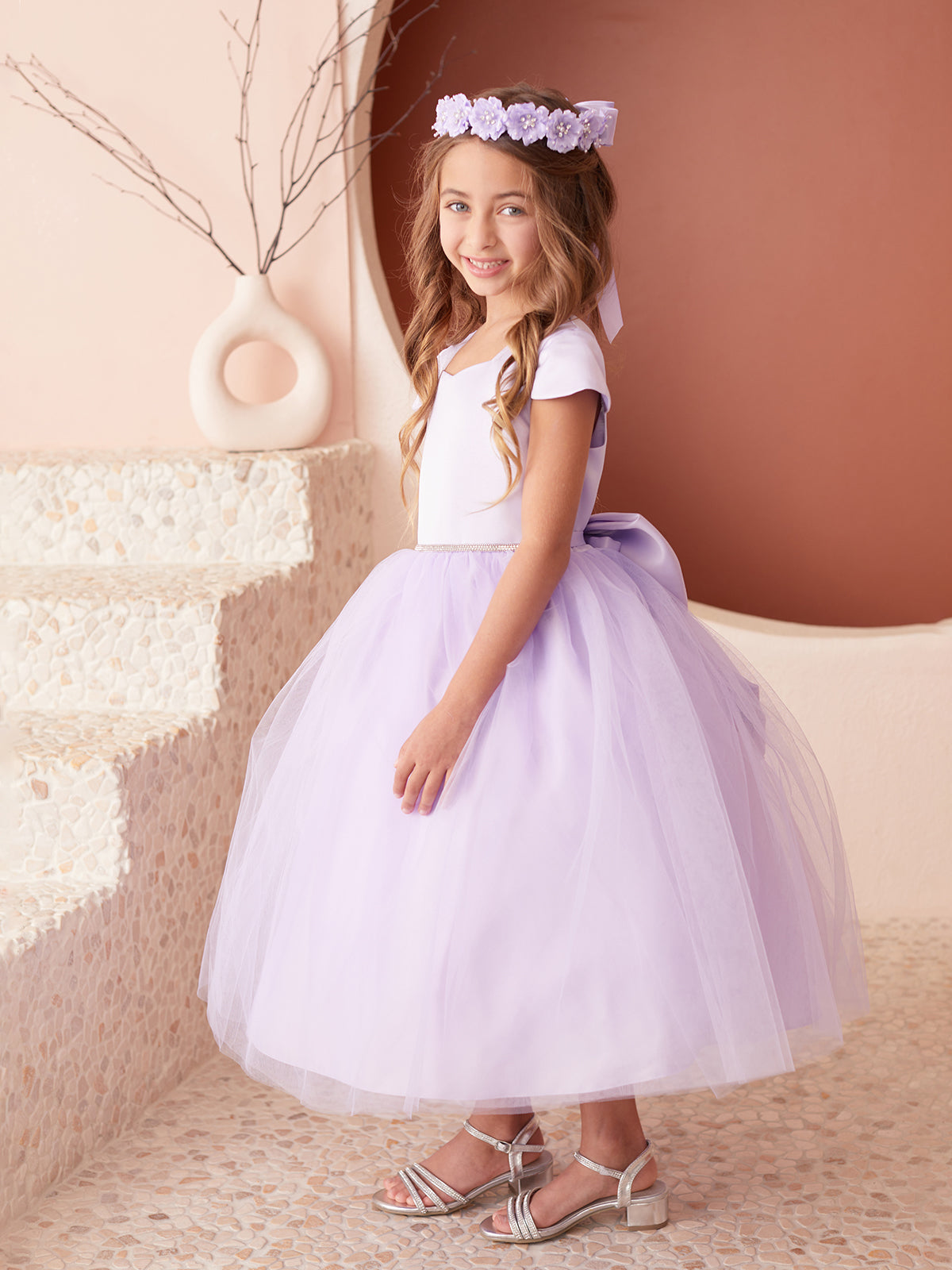 Multi Color Square Neckline Flowers Girl Dress by TIPTOP KIDS - AS5852