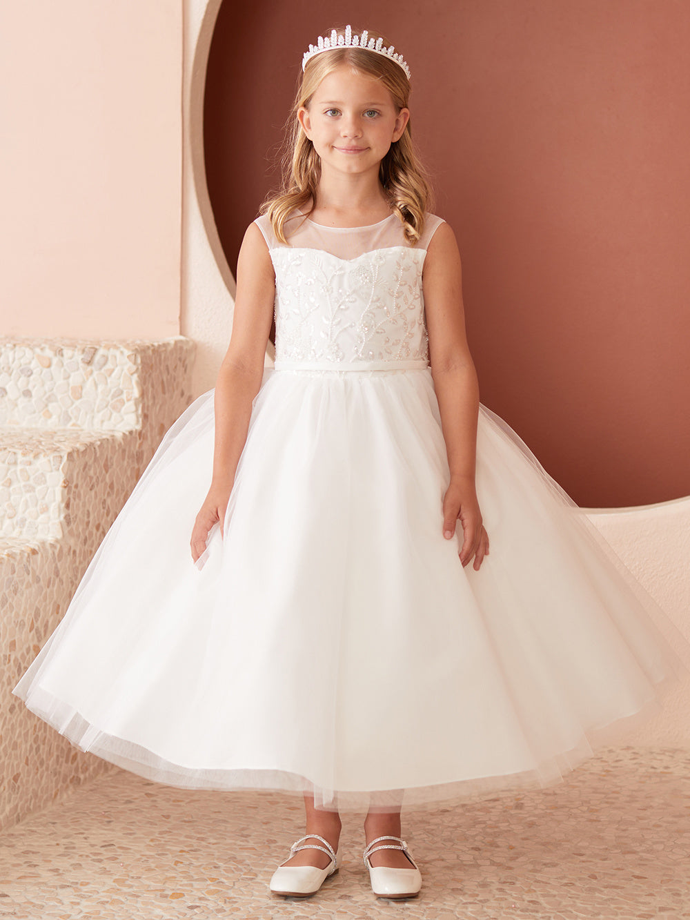 Sequin Sweetheart Neckline Flowers Girl Dress by TIPTOP KIDS - AS5855