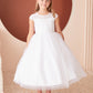 Gorgeous Illusion Neckline Bodice Flowers Girl Dress by TIPTOP KIDS - AS5859