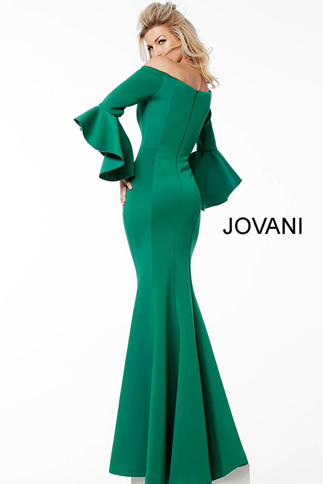 Jovani 59993 Off the Shoulder Bell Long Sleeves Mermaid Dress - Special Occasion/Curves