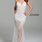 Jovani 60695 Beaded V-Neckline Spaghetti Straps Dress - Special Occasion