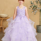 Girl Dress with Sleeveless Illusion Neckline Pageant Dress by TIPTOP KIDS - AS7018