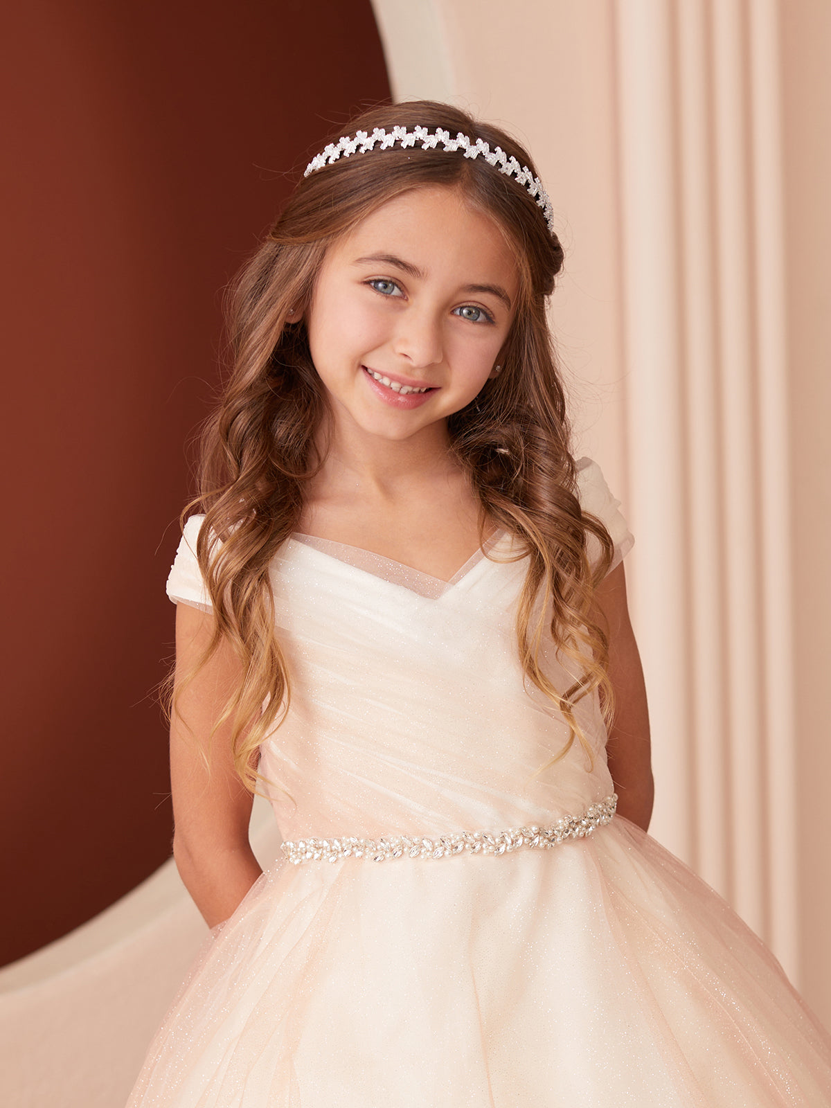 Girl Dress with Glitter Off The Shoulder Dress by TIPTOP KIDS - AS7043