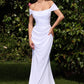 Chiffon Strapless Scoop Neckline Bridal Gown by Cinderella Divine 7433W - Special Occasion/Curves