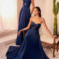 Satin Strapless A-Line Women Formal Gown By Ladivine 7496 - Special Occasion