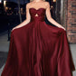 Satin Strapless A-Line Women Formal Gown By Ladivine 7496 - Special Occasion