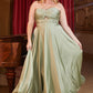 Satin Strapless A-Line Women Formal Gown By Ladivine 7496C - Curves