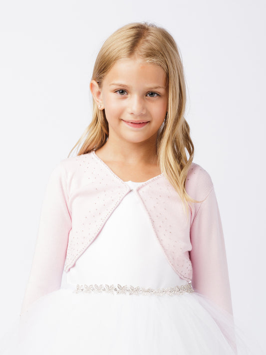 Flower Girl Long Sleeve Knitted Bolero Dress by TIPTOP KIDS - AS7895