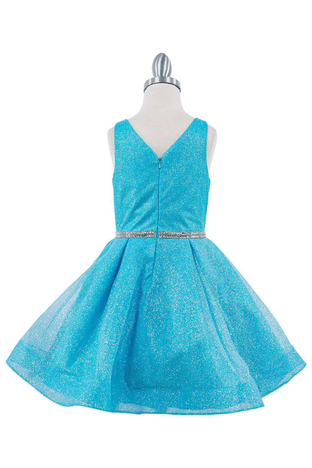 Dazzling Glitter V-Neck Girl Party Dress by Cinderella Couture USA AS8047