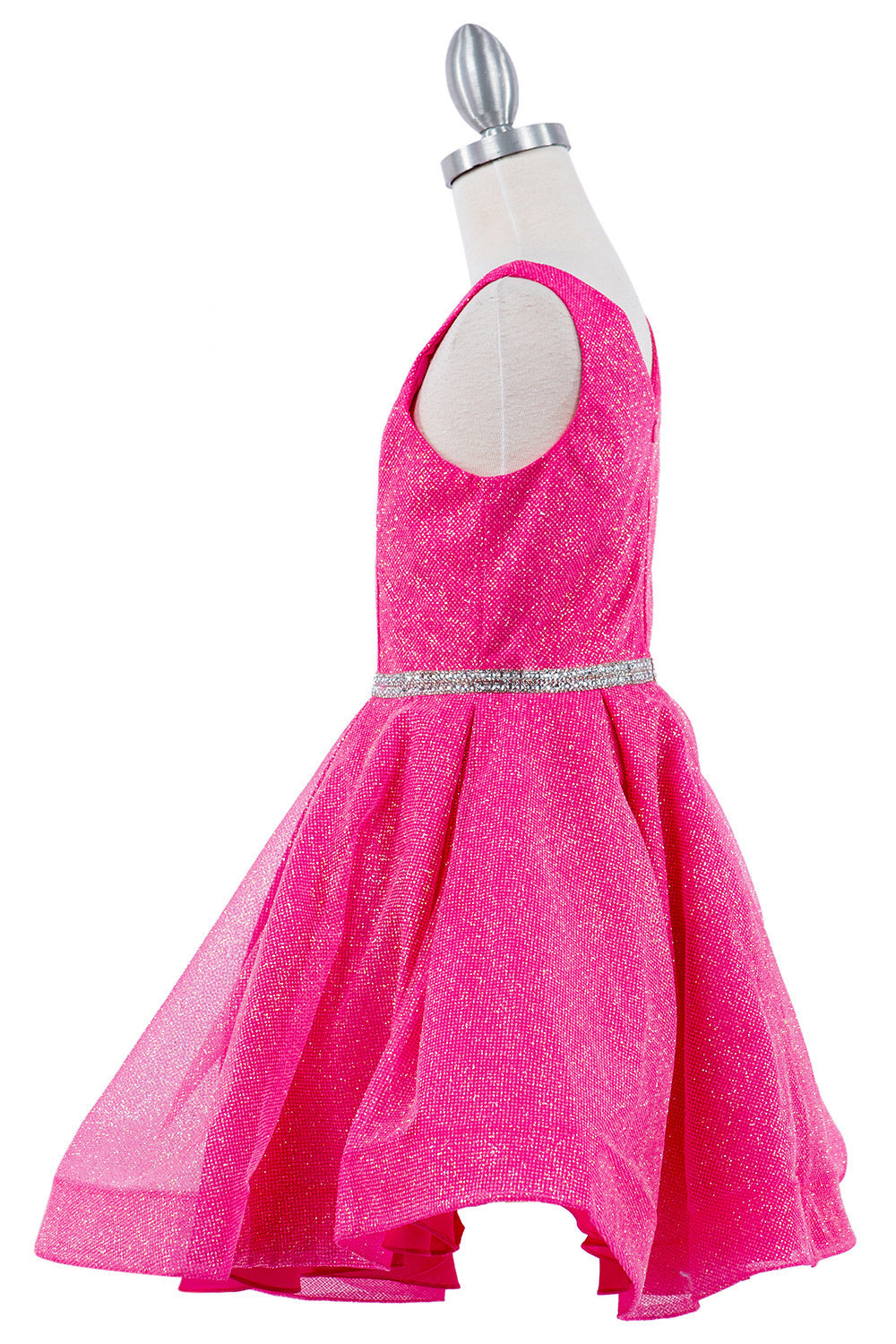 Dazzling Glitter V-Neck Girl Party Dress by Cinderella Couture USA AS8047