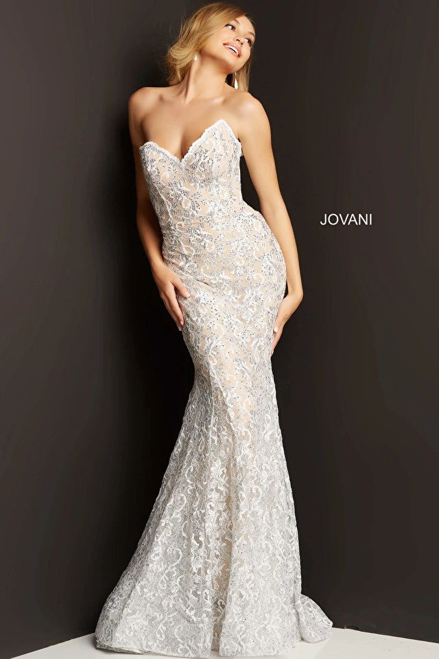 Jovani 08215 Embellished Strapless Mermaid Prom Dress - Special Occasion