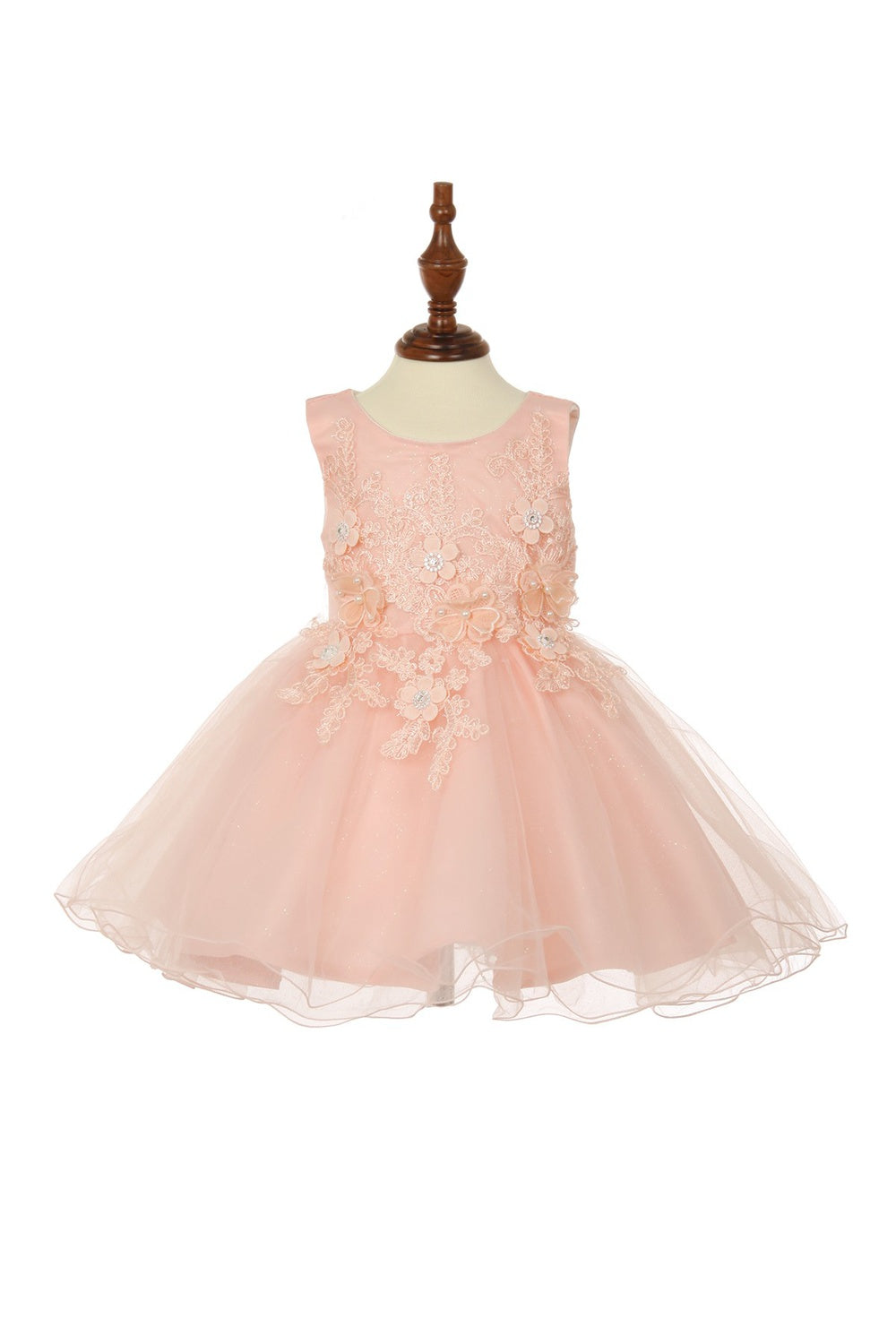 Lace Glitter Tulle Baby Dress by Cinderella Couture USA AS9110