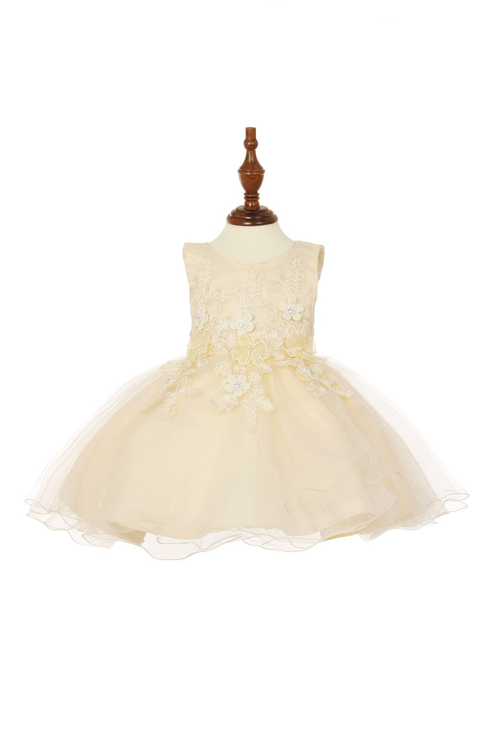 Lace Glitter Tulle Baby Dress by Cinderella Couture USA AS9110