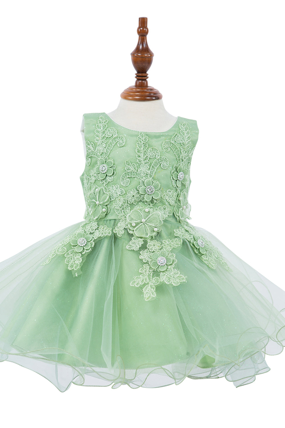 Lace Glitter Tulle Baby Dress by Cinderella Couture USA AS9110